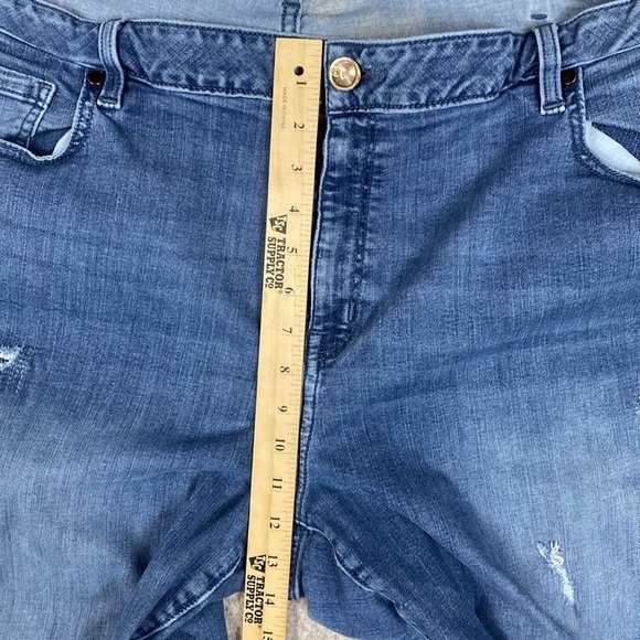 Lane Bryant distressed skinny jeans size 26 raw hem high waisted - Picture 13 of 14